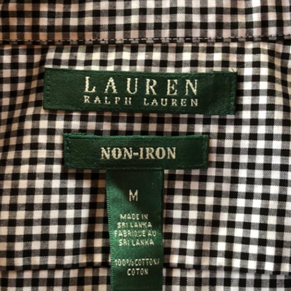 Ralph Lauren Gingham sleeveless shirt.  Sz  M - Picture 3 of 3